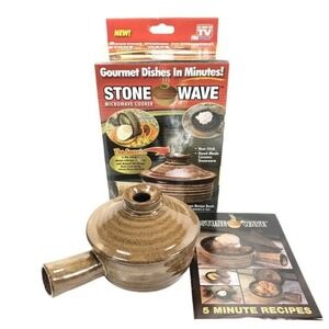 Stone Wave Microwave Cooker Non Stick Ceramic Stoneware Baking Dish. NEW